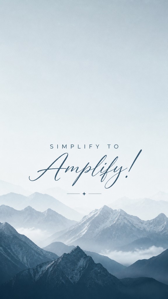 Simplify to Amplify wallpaper in blue mountain tones