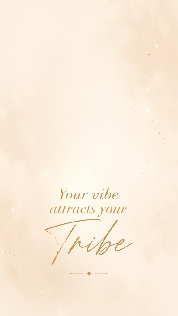 Your vibe attracts your tribe wallpaper in cream tones